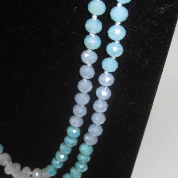 Long Blue Glass Necklace - Picture 3 of 3